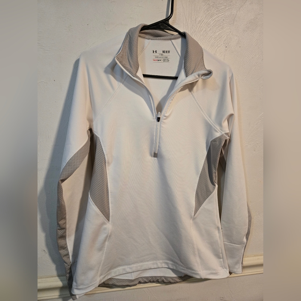 Under Armour White and Gray Pullover